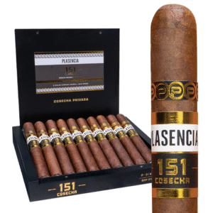 plasencia cosecha 151 cigars are blended from premium honduran long filler tobaccos tucked under a reddish brown honduran wrapper leaf in a trio of glistening sizes. tasting notes of molasses, walnut, and oak mingle with hints of rum and baking spices in an intricate profile rated 92 points by the critics in cigar aficionado. the plasencia family grows and ages their own tobacco on an extensive network of farms throughout honduras and nicaragua. savor the terroir of their honduran estates in a top rated smoke you can add to your rotation for a great value today.